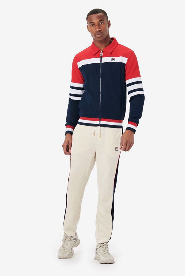 Fila Courto 2 Classic Track Men's Track Jacket - Red/Navy/White,NZ 168-21370